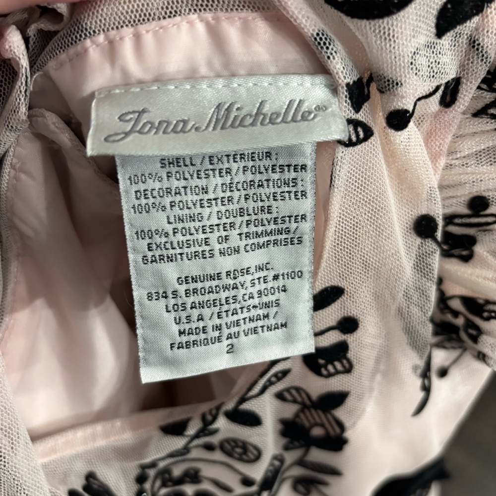 Jona Michelle soft pink/cream and Black Floral Dress - Picture 8 of 9